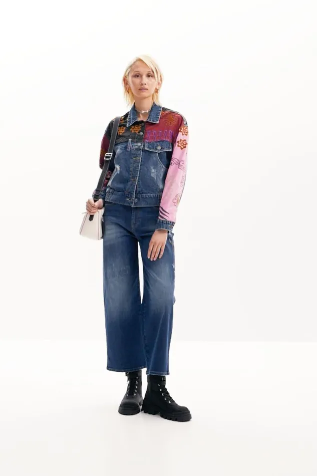 Women Coats And Jackets Desigual Patchwork Denim Jacket