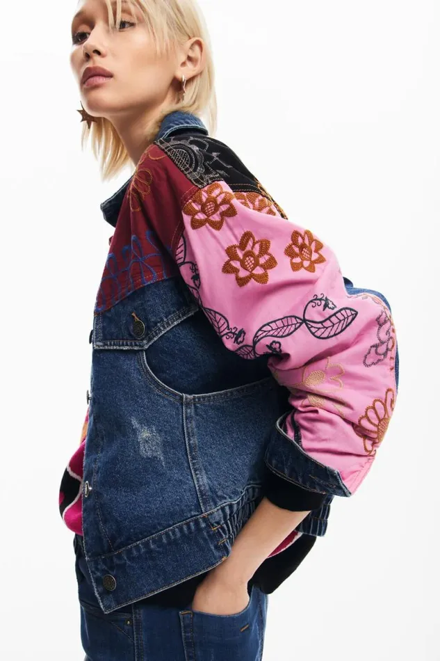 Women Coats And Jackets Desigual Patchwork Denim Jacket