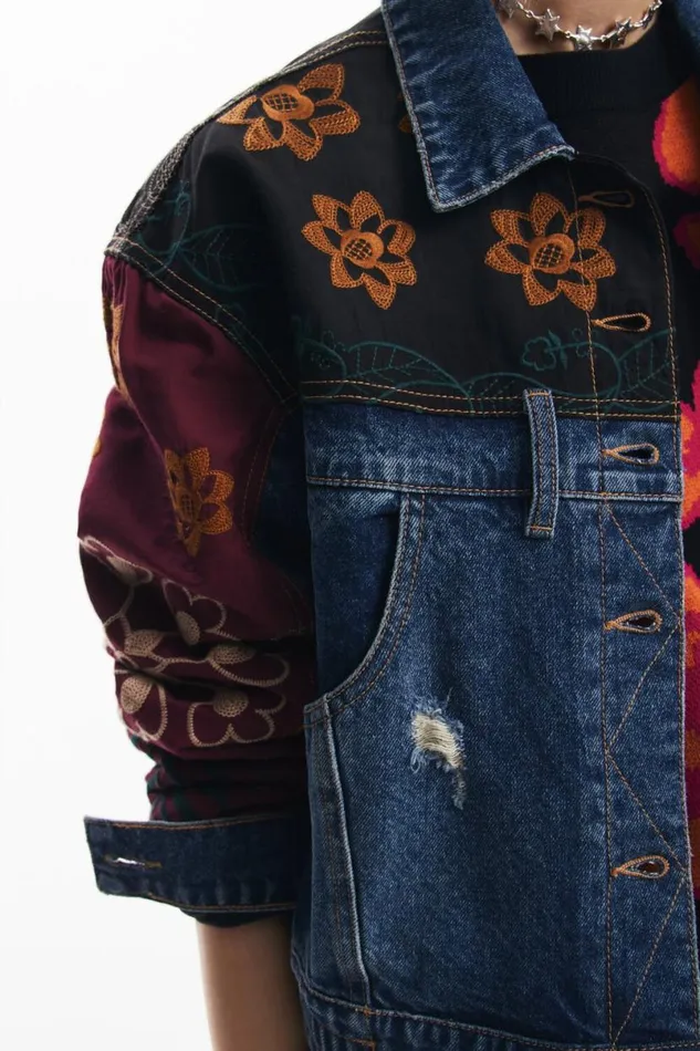 Women Coats And Jackets Desigual Patchwork Denim Jacket
