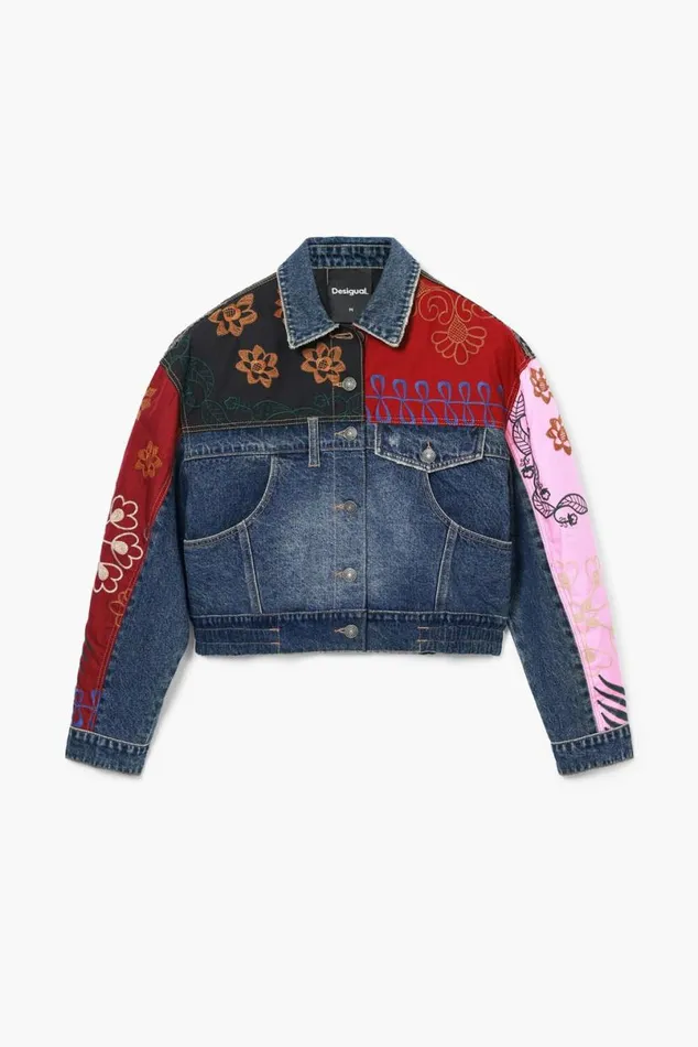 Women Coats And Jackets Desigual Patchwork Denim Jacket