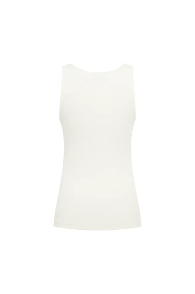 Women Cotton Tank Top Cream Beige Sonia Rykiel Tank Tops