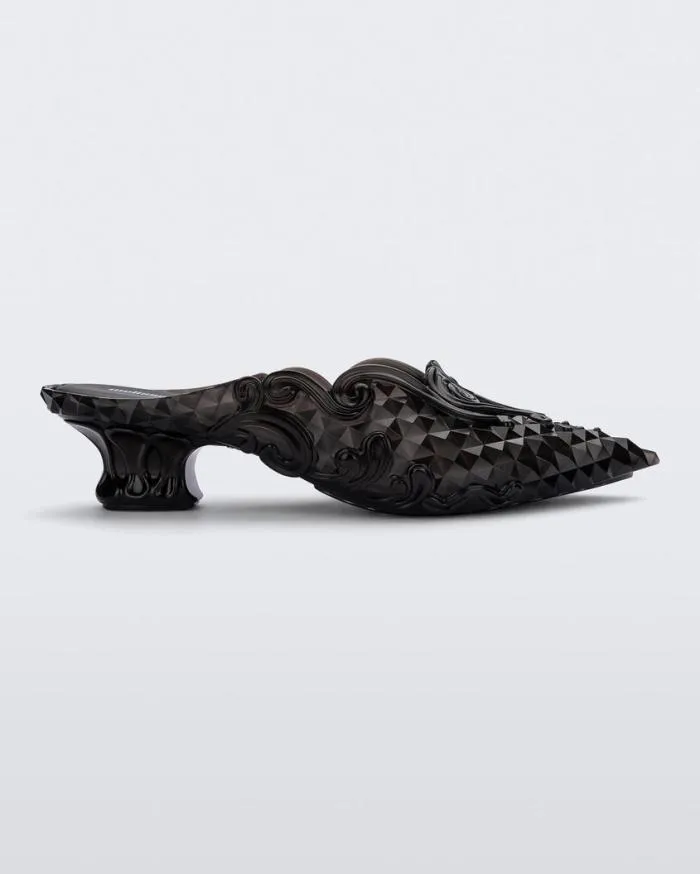 Women Court Shoe Clear Black Melissa Heels