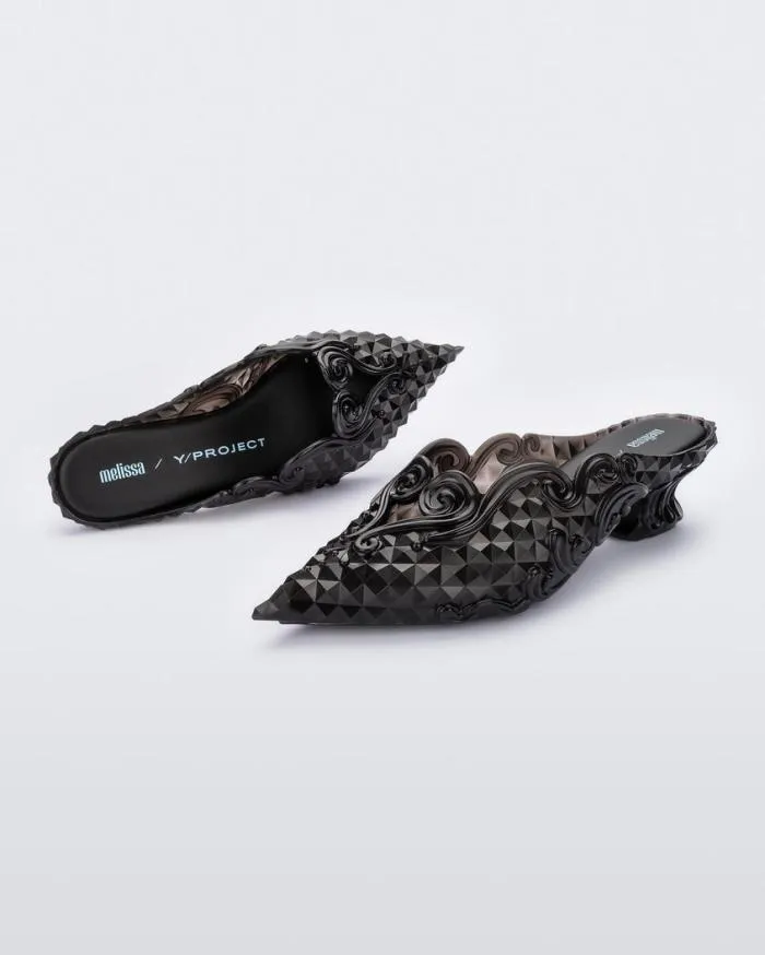 Women Court Shoe Clear Black Melissa Heels