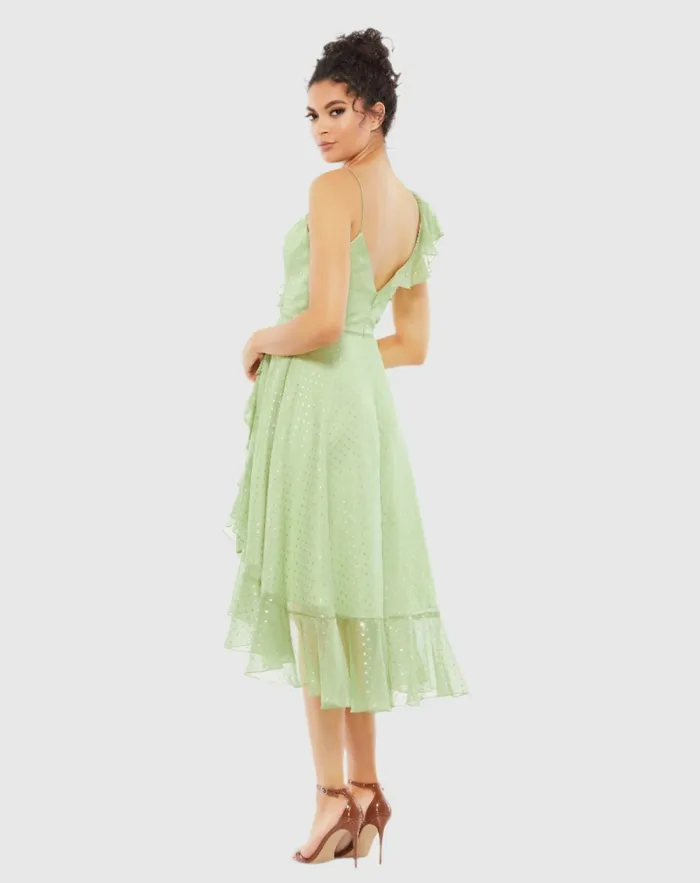 Women Daytime Dresses Mac Duggal Ruffled Faux Wrap Midi Dress Blush Gold Women Daytime Dresses Mac Duggal Ruffled Faux Wrap Midi Dress Blush Gold