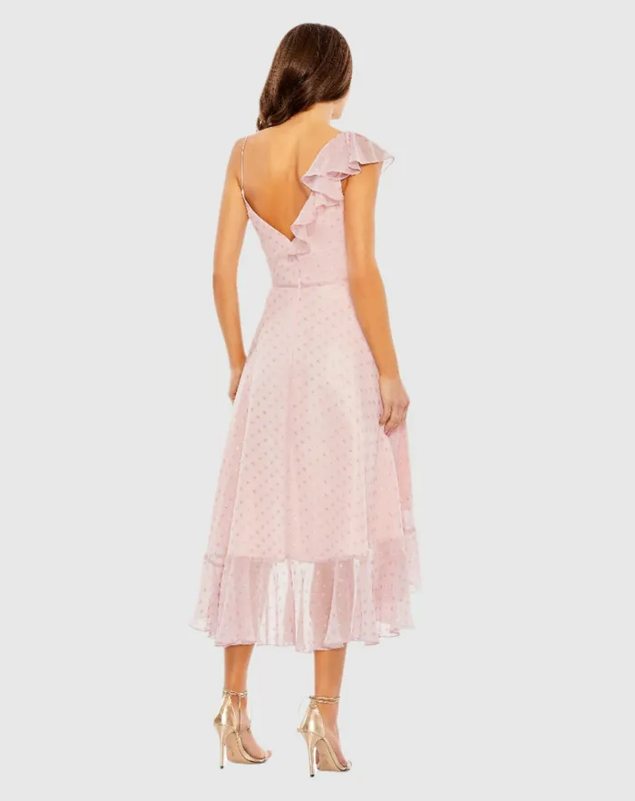 Women Daytime Dresses Mac Duggal Ruffled Faux Wrap Midi Dress Blush Gold Women Daytime Dresses Mac Duggal Ruffled Faux Wrap Midi Dress Blush Gold