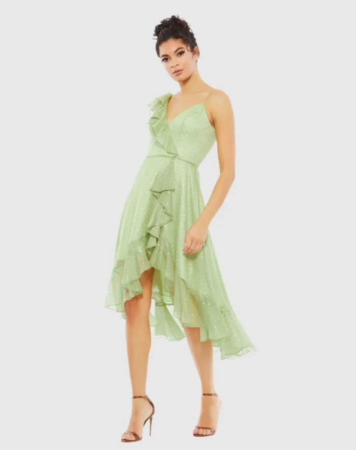 Women Daytime Dresses Mac Duggal Ruffled Faux Wrap Midi Dress Blush Gold Women Daytime Dresses Mac Duggal Ruffled Faux Wrap Midi Dress Blush Gold
