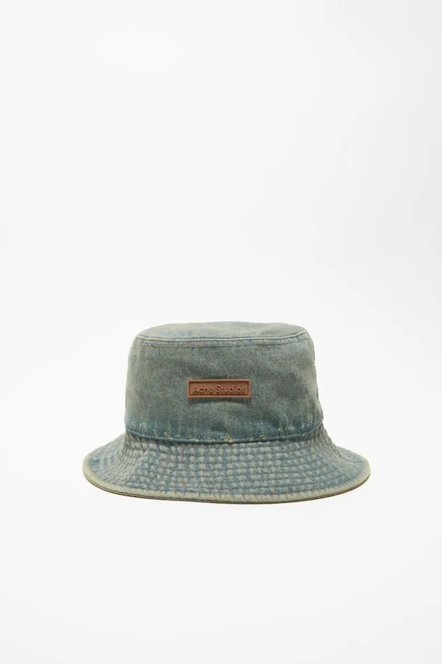 Women Denim Bucket Hat Bluebeige Acne Studios Hats