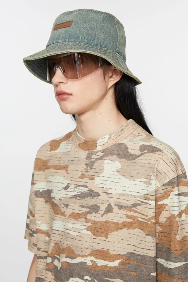 Women Denim Bucket Hat Bluebeige Acne Studios Hats