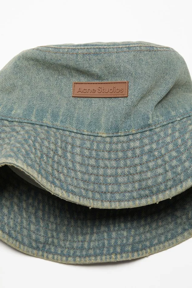 Women Denim Bucket Hat Bluebeige Acne Studios Hats