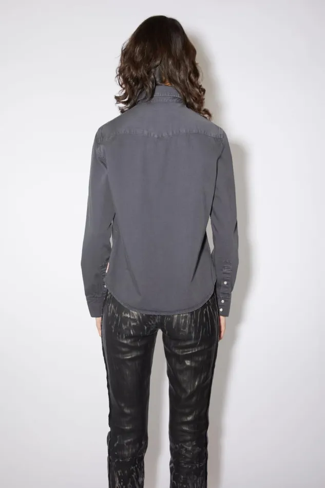 Women Denim Buttonup Shirt Dark Grey Acne Studios Shirts and Blouses