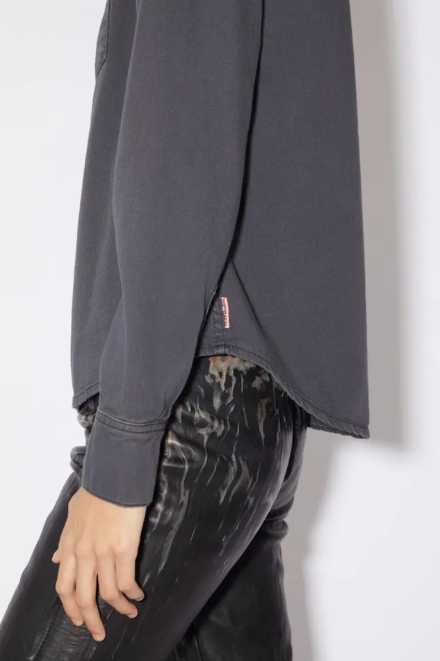 Women Denim Buttonup Shirt Dark Grey Acne Studios Shirts and Blouses