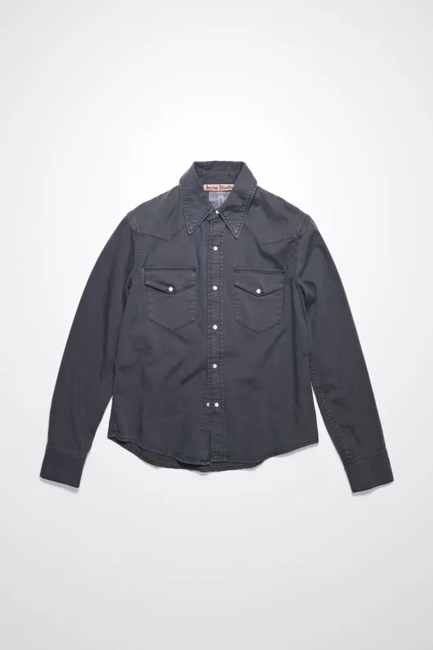 Women Denim Buttonup Shirt Dark Grey Acne Studios Shirts and Blouses