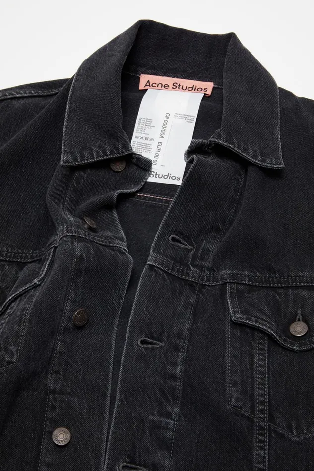 Women Denim Jacket 8211 Relaxed Fit Black Acne Studios Outerwear
