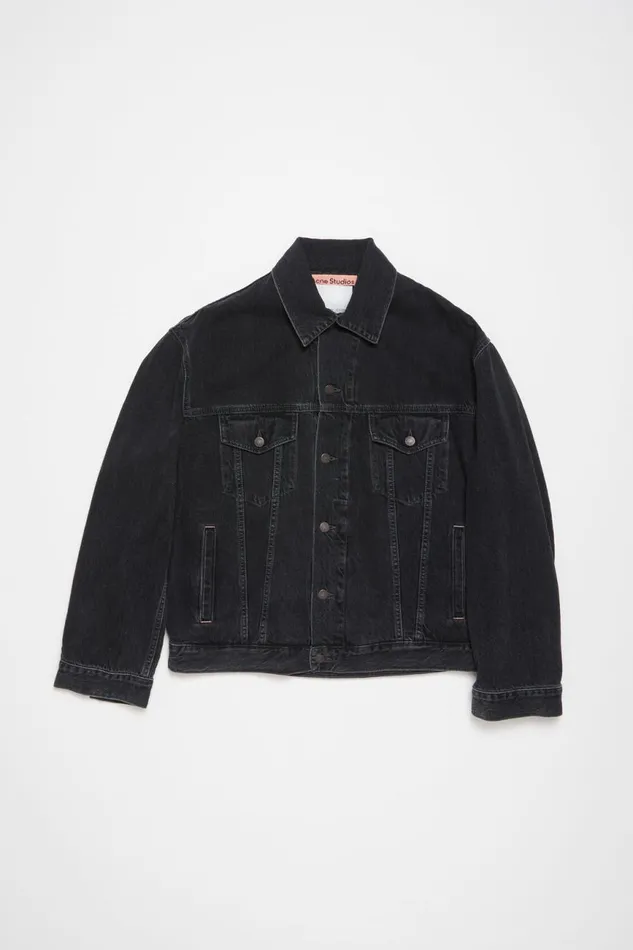 Women Denim Jacket 8211 Relaxed Fit Black Acne Studios Outerwear
