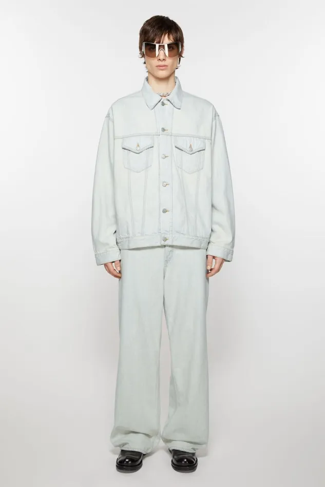 Women Denim Jacket 8211 Relaxed Fit Light Blue Acne Studios Outerwear