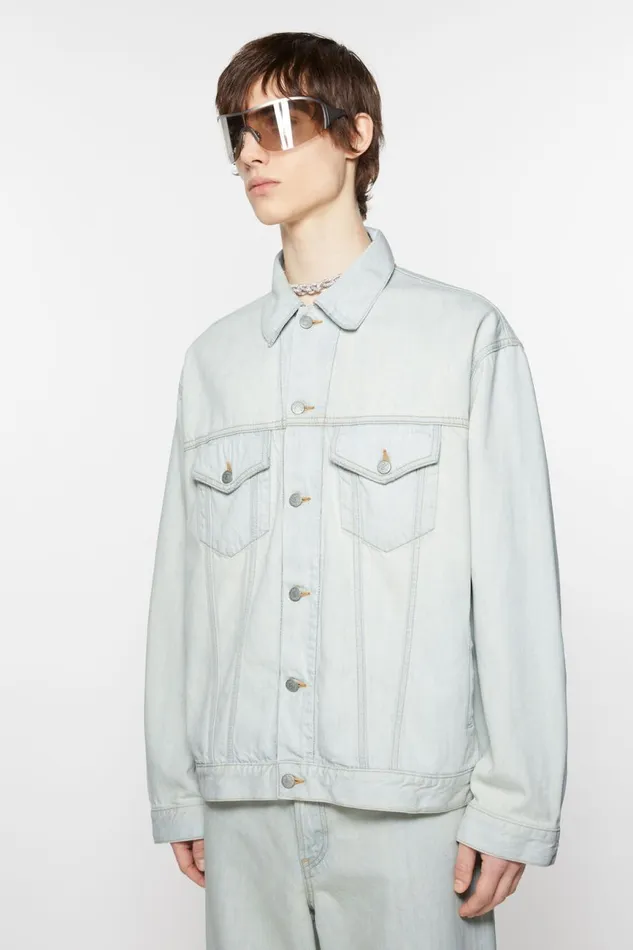 Women Denim Jacket 8211 Relaxed Fit Light Blue Acne Studios Outerwear