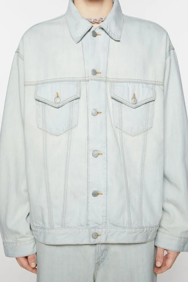 Women Denim Jacket 8211 Relaxed Fit Light Blue Acne Studios Outerwear