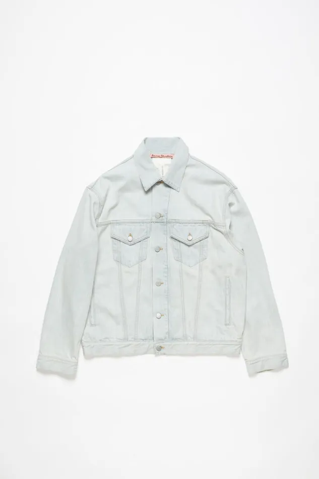 Women Denim Jacket 8211 Relaxed Fit Light Blue Acne Studios Outerwear
