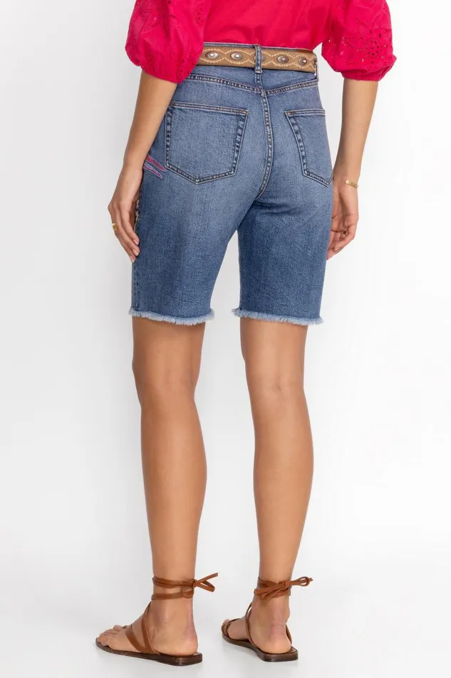Women Denim Johnny Was JEANETTE BERMUDA SHORT Medium Worn Wash Women Denim Johnny Was JEANETTE BERMUDA SHORT Medium Worn Wash