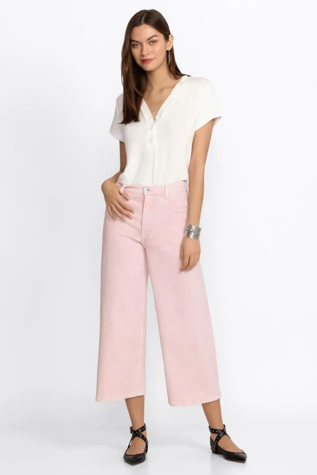 Women Denim Johnny Was SYDNEY CROPPED WIDE LEG Pink Women Denim Johnny Was SYDNEY CROPPED WIDE LEG Pink