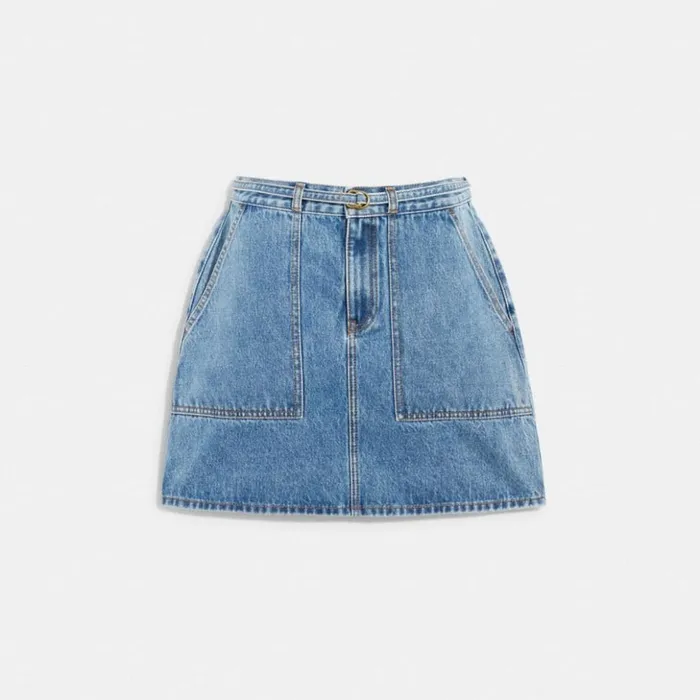Women Denim Skirt Blue Coach Bottoms