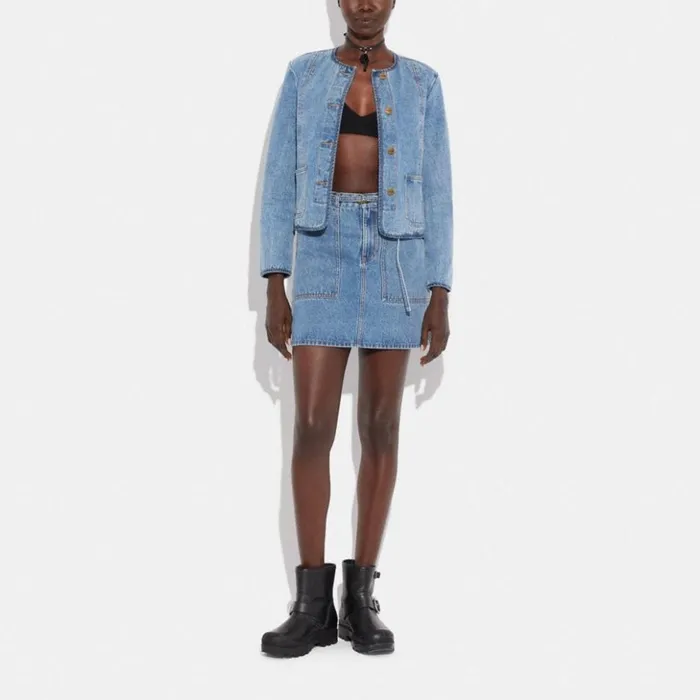 Women Denim Skirt Blue Coach Bottoms