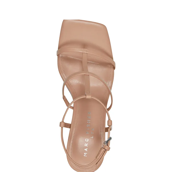 Women Dennie Strappy Dress Sandal Natural Leather Sandals Marc Fisher