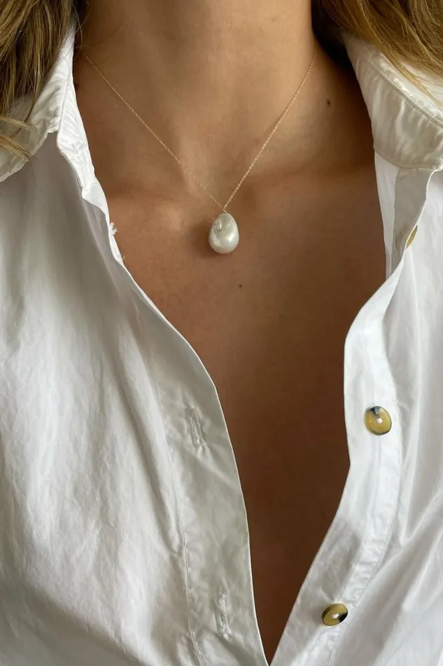 Women DONNI Jewelry June 16034 White Pearl Necklace