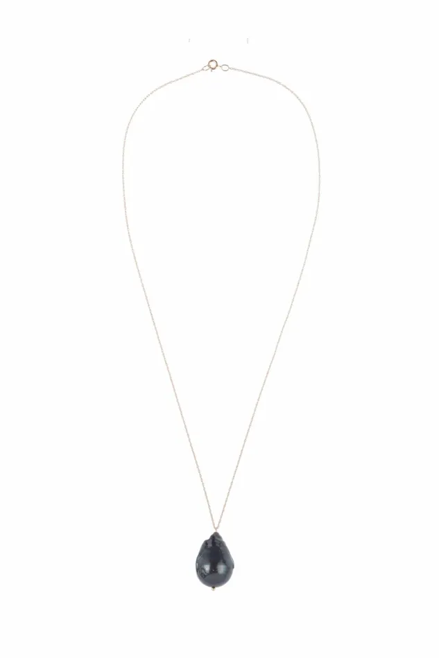 Women DONNI Jewelry The June 16034 Black Pearl Necklace