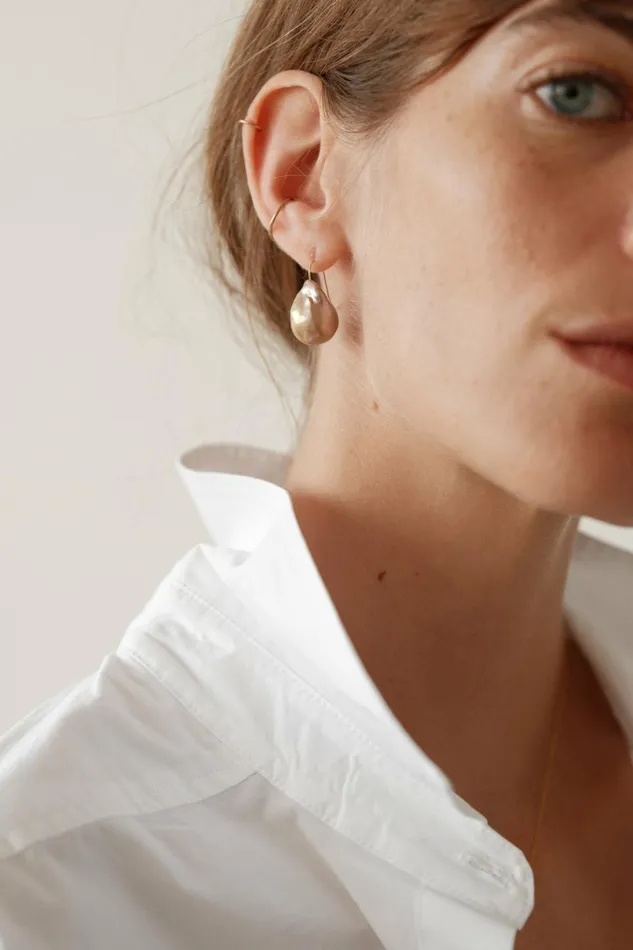 Women DONNI Jewelry The June Pink Pearl Drop Earrings