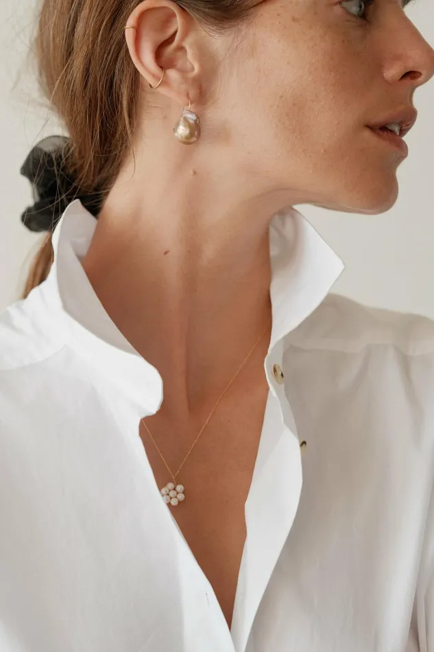 Women DONNI Jewelry The June Pink Pearl Drop Earrings
