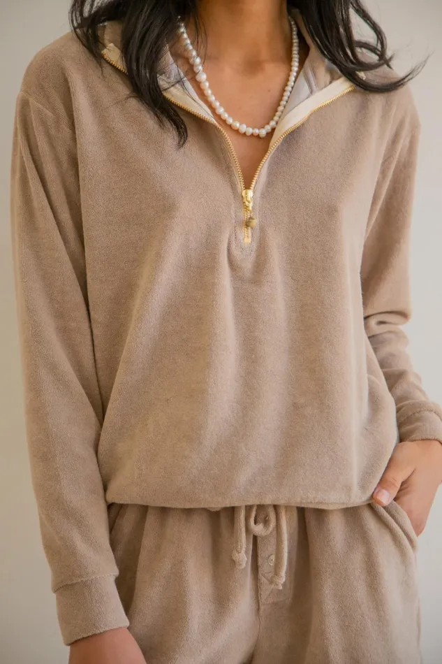 Women DONNI Tops Terry 12 Zip