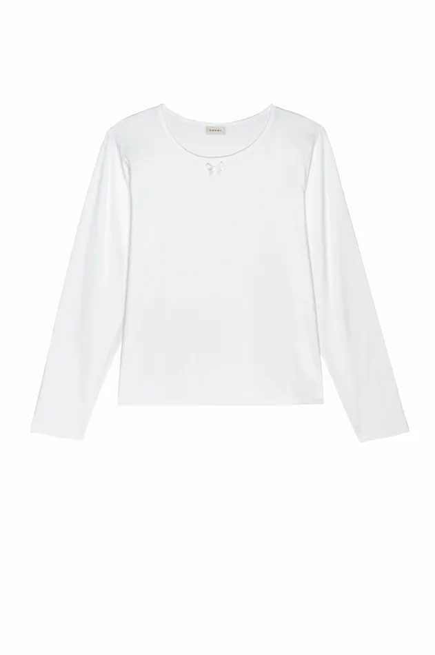 Women DONNI Tops The Jersey Bow Long Sleeve