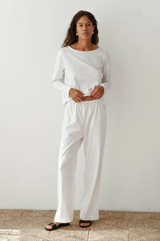 Women DONNI Tops The Jersey Bow Long Sleeve