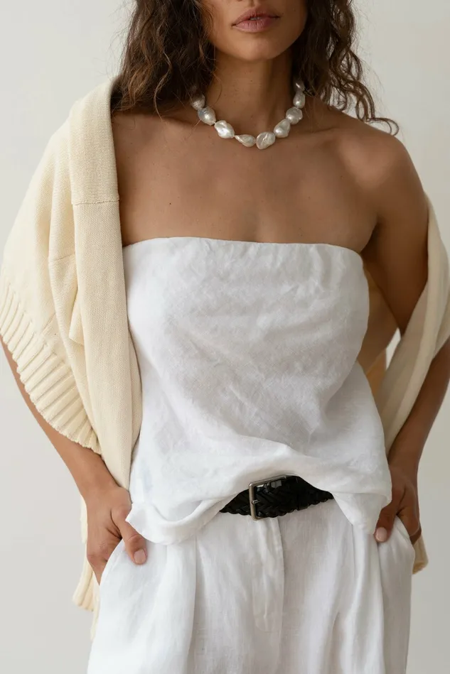 Women DONNI Tops The Linen Tube Top