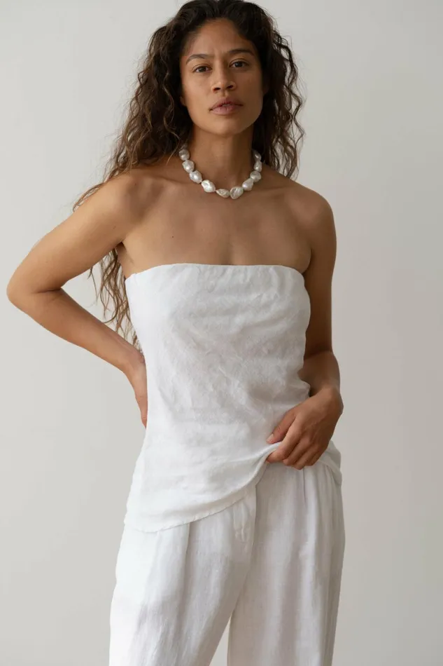 Women DONNI Tops The Linen Tube Top