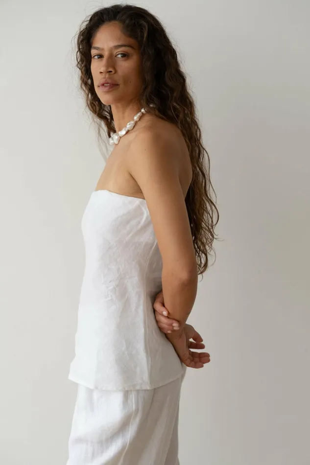 Women DONNI Tops The Linen Tube Top
