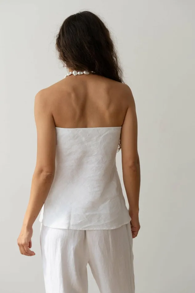 Women DONNI Tops The Linen Tube Top