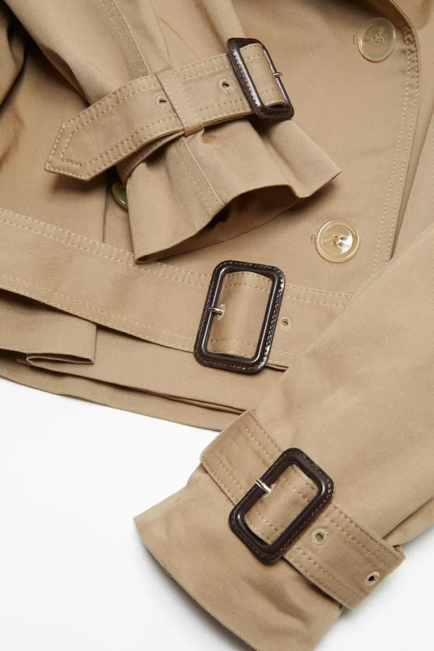 Women Doublebreasted Trench Jacket Cold Beige Acne Studios Outerwear