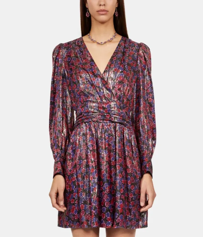 Women Dresses and Jumpsuits THE KOOPLES Floral Metallic Long Sleeve Short Dress Women Dresses and Jumpsuits THE KOOPLES Floral Metallic Long Sleeve Short Dress