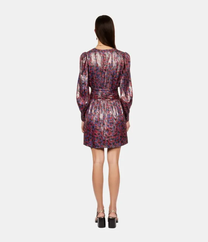 Women Dresses and Jumpsuits THE KOOPLES Floral Metallic Long Sleeve Short Dress Women Dresses and Jumpsuits THE KOOPLES Floral Metallic Long Sleeve Short Dress