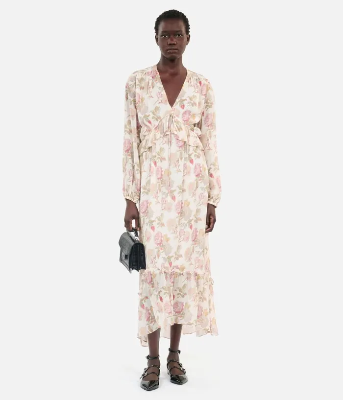 Women Dresses and Jumpsuits THE KOOPLES Long Printed Silk Dress