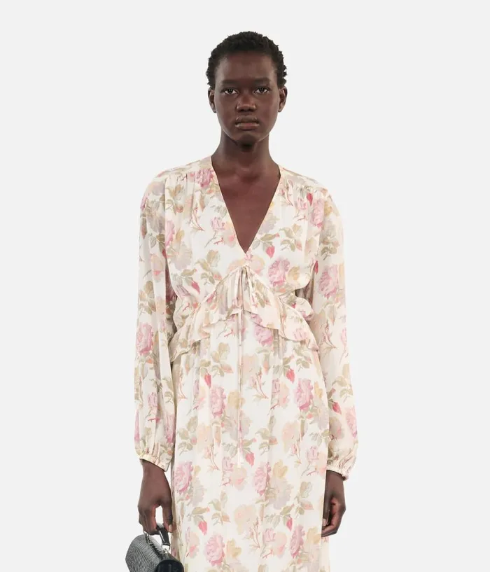 Women Dresses and Jumpsuits THE KOOPLES Long Printed Silk Dress Women Dresses and Jumpsuits THE KOOPLES Long Printed Silk Dress