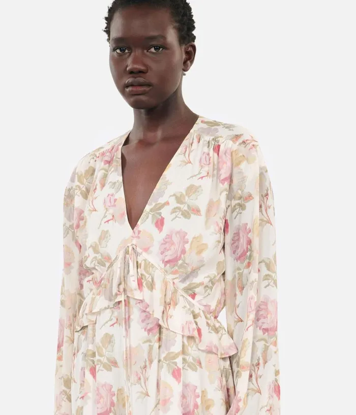 Women Dresses and Jumpsuits THE KOOPLES Long Printed Silk Dress Women Dresses and Jumpsuits THE KOOPLES Long Printed Silk Dress