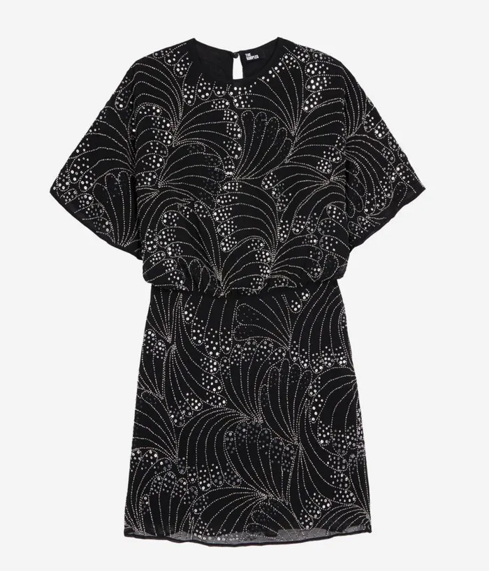 Women Dresses and Jumpsuits THE KOOPLES Short Black Dress With Sequins And Beads