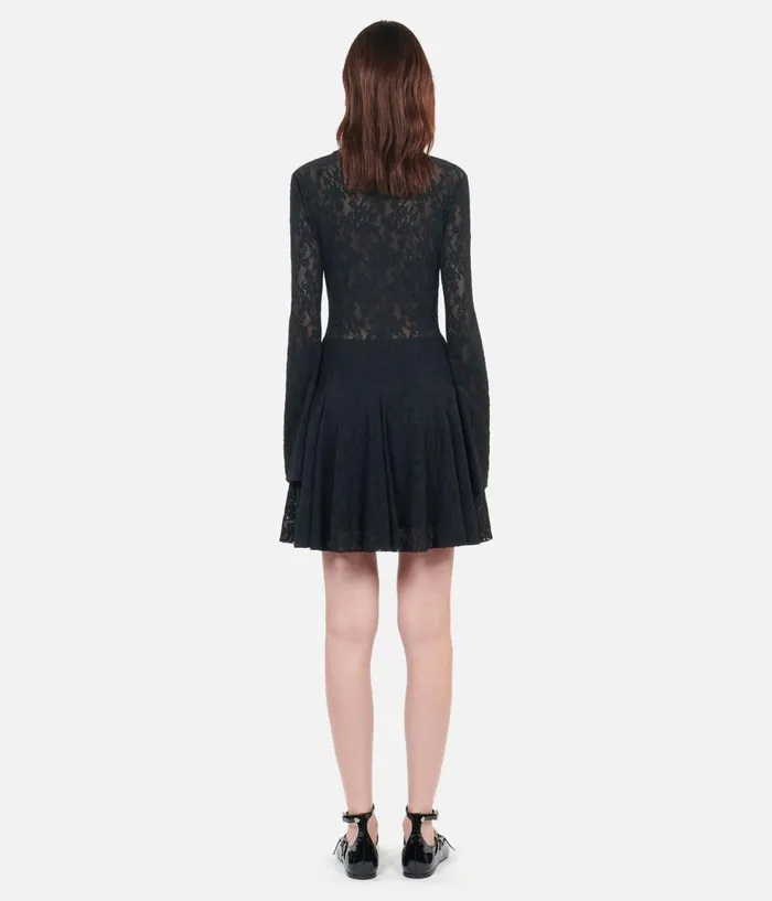 Women Dresses and Jumpsuits THE KOOPLES Short Black Lace Skater Dress Women Dresses and Jumpsuits THE KOOPLES Short Black Lace Skater Dress