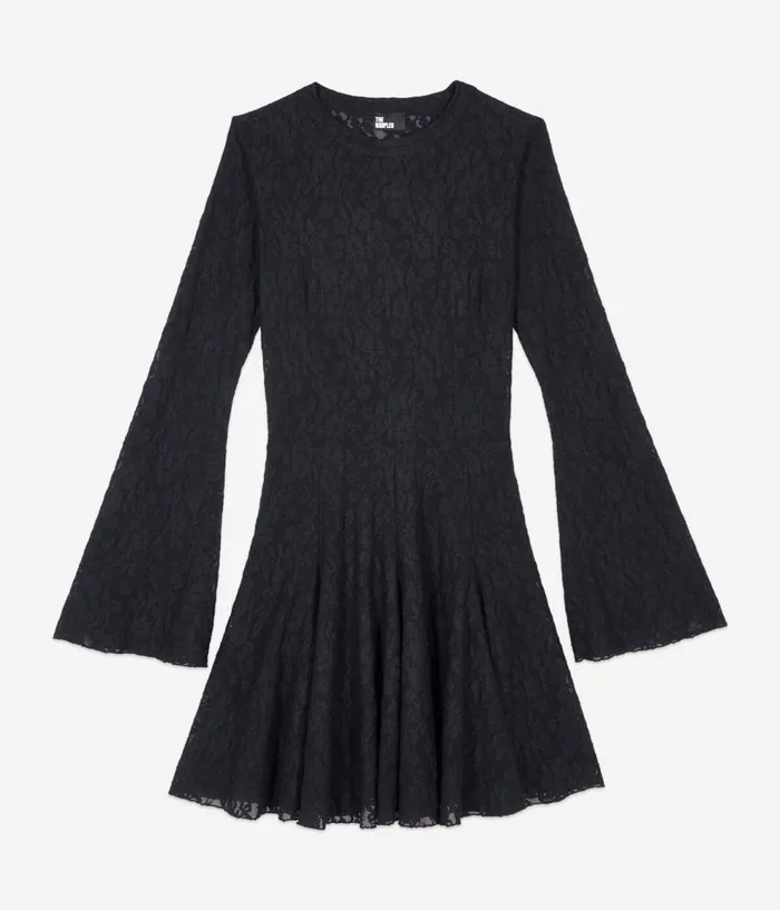 Women Dresses and Jumpsuits THE KOOPLES Short Black Lace Skater Dress Women Dresses and Jumpsuits THE KOOPLES Short Black Lace Skater Dress