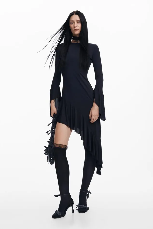 Women Dresses And Jumpsuits Desigual Mara Escot Asymmetric Black Dress
