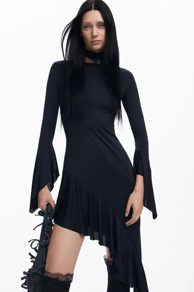 Women Dresses And Jumpsuits Desigual Mara Escot Asymmetric Black Dress