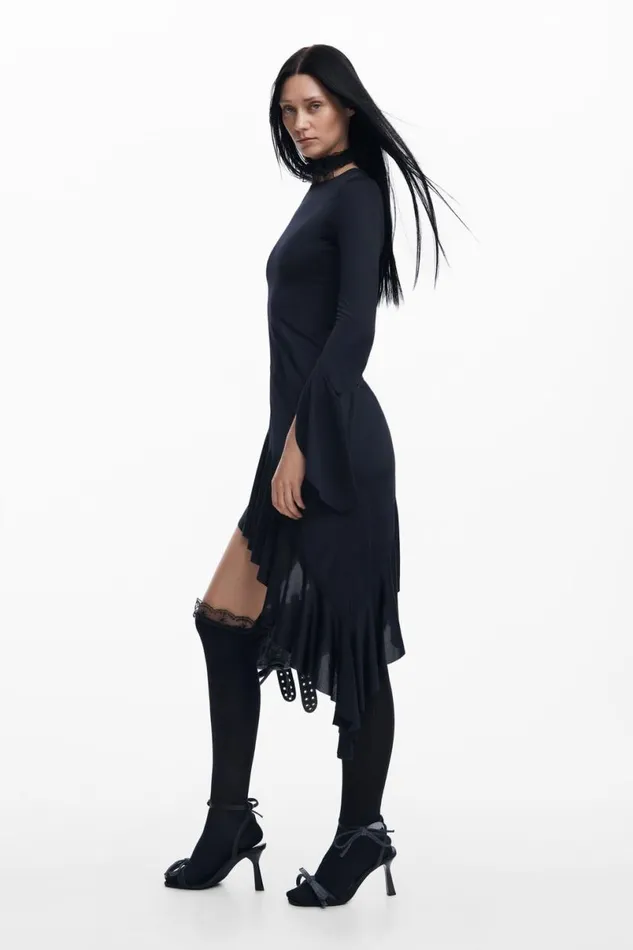 Women Dresses And Jumpsuits Desigual Mara Escot Asymmetric Black Dress